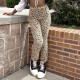 New Casual Leopard Print Slim Fit Elasticated Trousers For Autumn And Winter
