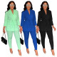 Autumn And Winter New Solid Color Laced Jacket Two-piece