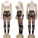Fashion Print Dollar Jumpsuit + Pants Two-piece Set