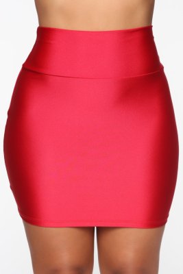 Solid Color Hundred With Slim Package Hip Step Skirt