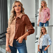 Autumn And Winter New Casual Collision Lapel Single-breasted Shirt