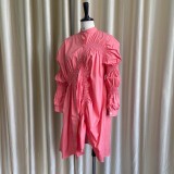Sexy Cotton Pleated Loose Plus Size Dresses