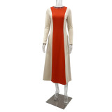 Temperament Stitching Collision Color Casual Simple Dress
