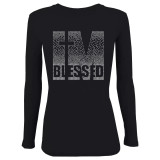 Fashion Hot Stamping Drill Round Neck Long Sleeve T-shirt