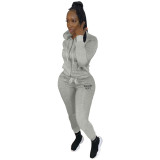Fashion Casual Sports Solid Color Suit Two-piece