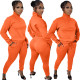 New Fashion Solid Color Sports Pullover Zipper Stand-up Collar Two-piece Suit