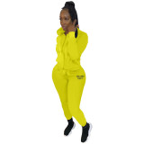 Fashion Casual Sports Solid Color Suit Two-piece