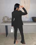 Fashion Hot Selling Solid Color Suit Mesh Yarn Stitching Two-piece Suit