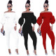 Fashion Flush Shoulder Sexy Lantern Sleeve Jumpsuit