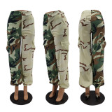 Fashion Two-color Camouflage Large Pocket Casual Pants