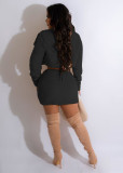 Fashionable Sexy Bra Jacket Wrap Hip Skirt Three Piece Set