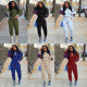 Fashion Print Patchwork Casual Sports Suit