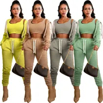 Fashion Padded Casual Sports Three Piece Set