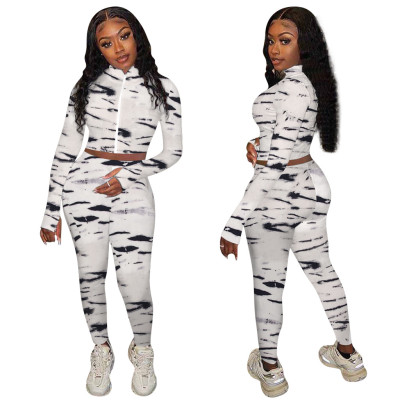 Fashion Printing Set Finger Clothes Sports Two-piece