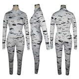 Fashion Printing Set Finger Clothes Sports Two-piece