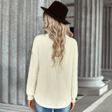 Sweater Fashion Loose Solid Color Pullover Round Neck Knitted Sweater