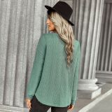 Sweater Fashion Loose Solid Color Pullover Round Neck Knitted Sweater