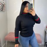 Pit Striped Long Sleeve Sexy Top