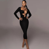 Fashion Sexy Hollow Out Tight Straps Backless Dress