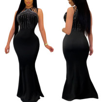 Hot Drill Strapless Long Sleeve Tight Dress