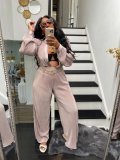 Casual Loose High Elasticity Pit Strip Two-piece Suit