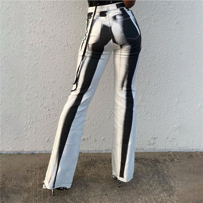 New High Waist Printed Slim Fit Flared Yoga Lounge Pants