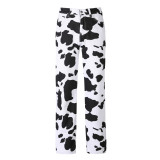 Fashion High Waist Casual Printed Loose Straight Jeans