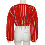 Fashion Knit Sweater Colorful Tassel Hundred Casual Sweater