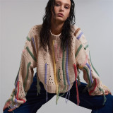 Fashion Knit Sweater Colorful Tassel Hundred Casual Sweater