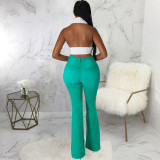 Fashionable And Versatile Trendy Personality Ripped Elastic Flared Pants