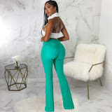Fashionable And Versatile Trendy Personality Ripped Elastic Flared Pants