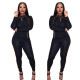Sports Casual Solid Color Long-sleeved Trouser Suit