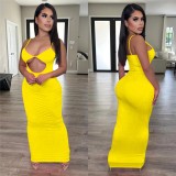 Solid Color Sleeveless Sling Sexy Dress