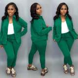 Autumn And Winter Padded Lapel Casual Two-piece Suit