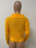 High-neck Knit Irregular Fringe Warm Tight Sweater
