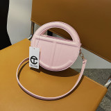 Fashion Simple Handheld Round Cake Single Shoulder Crossbody Bag