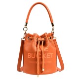 Fashion Drawstring Letters Single Sshoulder Crossbody Bucket Bag