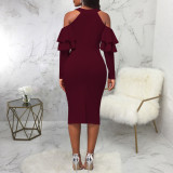 Sexy Fashion Solid Color Slit Women's Dress