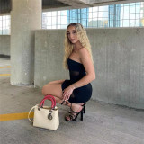 Fashion Wrapped Bust Sexy See-through Slim Bag Hip Dress