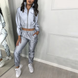 Fashion New Reflective Casual Two-piece Suit