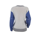 Hot Selling Denim Knitted Patchwork Tops