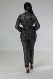 Fashion New V-neck Sequin Slim Jumpsuit