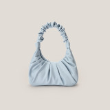 Female Cloud Pleated Baguette Shoulder Crossbody Bag