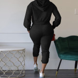 Casual Hooded Hollow Sweater Tracksuit