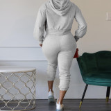 Casual Hooded Hollow Sweater Tracksuit