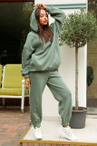 Fashion Solid Color Hooded Sweater Casual Two-piece Suit