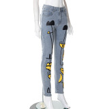 New Printed Slim Fit Stretch Jeans