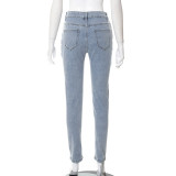 New Printed Slim Fit Stretch Jeans