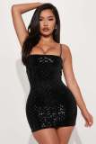 New Tube Top Suspender Sequins Sexy Hip Dress