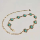 Fashion Retro Simple Sapphire Inlaid Waist Chain